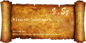 Vincze Szulamit névjegykártya